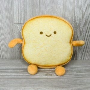 Sliced toast plush doll toy animated with face cute pillow plush bread